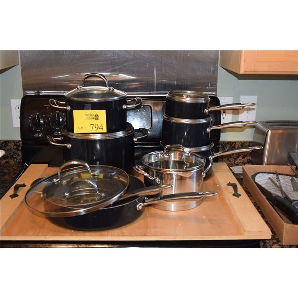 KITCHEN AID POTS & PANS & MASTER CHEF POT (8 PCS)