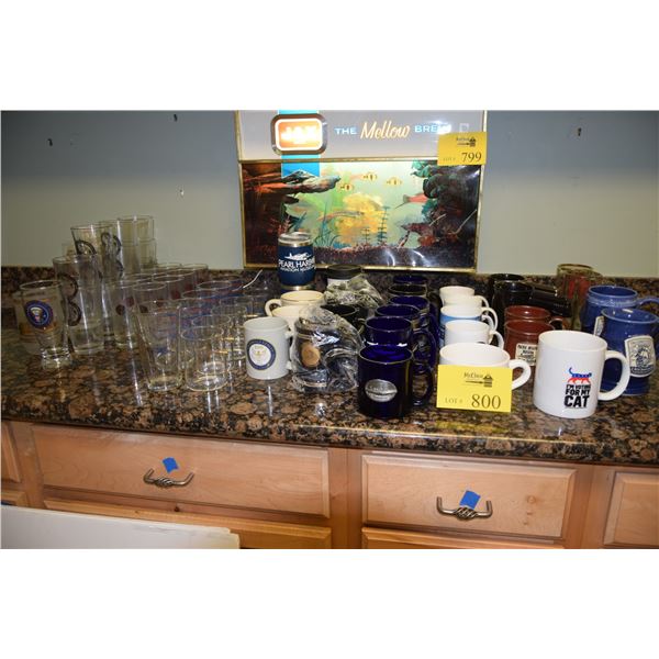 COLLECTION OF GLASSWARE & MUGS (67 PCS)