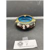 Image 2 : Vintage 4" Round Chinese Cloisonne Ashtray with Floral Pattern