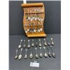 Image 1 : Lot of Collector Spoons with Wall Rack