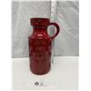 Image 1 : Nice Vintage Red Numbered West Germany Vase Onion Like Pattern 10.5" Tall