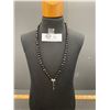 Image 1 : Double Strand Austrian Black Crystal Necklace 1950's-60's