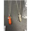 Image 3 : Lot of 5 Gemstone Healing Points Necklaces Chains Included