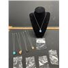 Image 1 : Lot of 5 Freeform  Gemstone Necklaces Chains Included