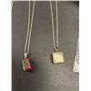 Image 3 : Lot of 5 Freeform  Gemstone Necklaces Chains Included