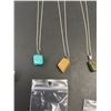 Image 4 : Lot of 5 Freeform  Gemstone Necklaces Chains Included