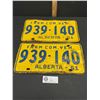 Image 1 : Matching Pair of Alberta 1961  Farm Truc License Plates