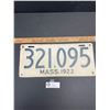 Image 1 : 1922 Massachusetts License Plate