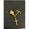 Image 2 : Very Nice 10k Gold Triple Pendant Faith Hope and Charity