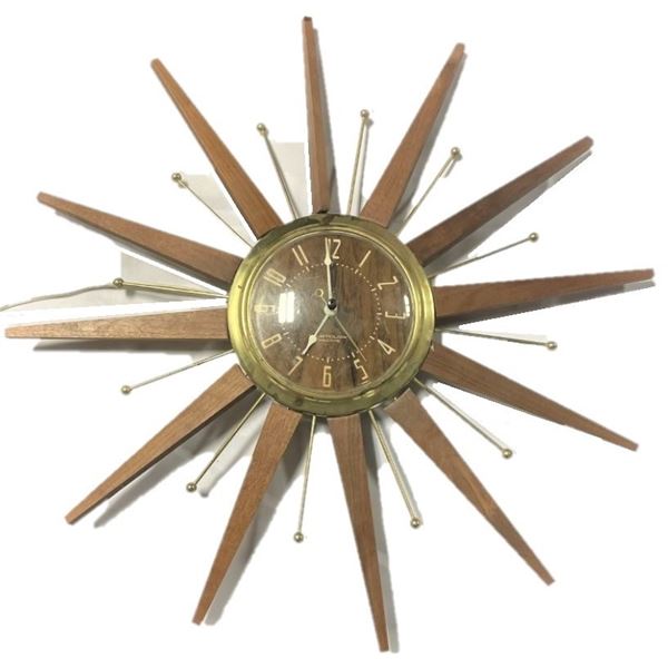 Vintage Westclox Electric Starburst Wall Clock Working