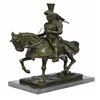 Image 1 : Knight Warrior Bronze Statue on Marble Base Sculpture