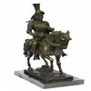 Image 2 : Knight Warrior Bronze Statue on Marble Base Sculpture