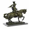 Image 3 : Knight Warrior Bronze Statue on Marble Base Sculpture