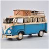 Image 1 : VW Blue and White Kombi with Roof Rack Model Car