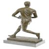 Image 3 : Hot Cast Rugged Rugby Player Bronze Sculpture Marble Base Statue Figure