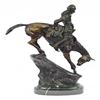 Image 3 : Chief Riding Horse on a Rock Bronze Sculpture