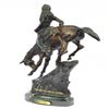 Image 4 : Chief Riding Horse on a Rock Bronze Sculpture
