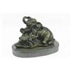 Image 1 : Elephant Mom with Two Cubs Bronze Sculpture