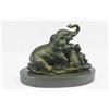 Image 3 : Elephant Mom with Two Cubs Bronze Sculpture