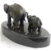 Image 2 : Mother and Child African Elephant Bronze Sculpture