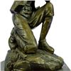 Image 8 : Cowboy With Gun Bullet Rifle Shooting Range Bronze Sculpture