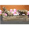 Image 1 : Three Elephants Walking Bronze Statue