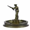 Image 1 : Hunter with Gun Ashtray Bronze Sculpture