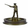 Image 2 : Hunter with Gun Ashtray Bronze Sculpture