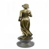 Image 4 : Young lady Gazes into a Flower Bronze Sculpture