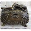Image 1 : Old Filigree Jewelry Box Bronze Sculpture