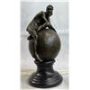 Image 1 : Nude Male Resting on Top of the World Bronze Sculpture