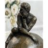 Image 3 : Nude Male Resting on Top of the World Bronze Sculpture