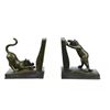 Image 2 : Two Playful Cat Bookends Bronze Sculpture