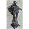 Image 1 : Virgin Mary Holy Statue Bronze Sculpture on Marble Base Statue