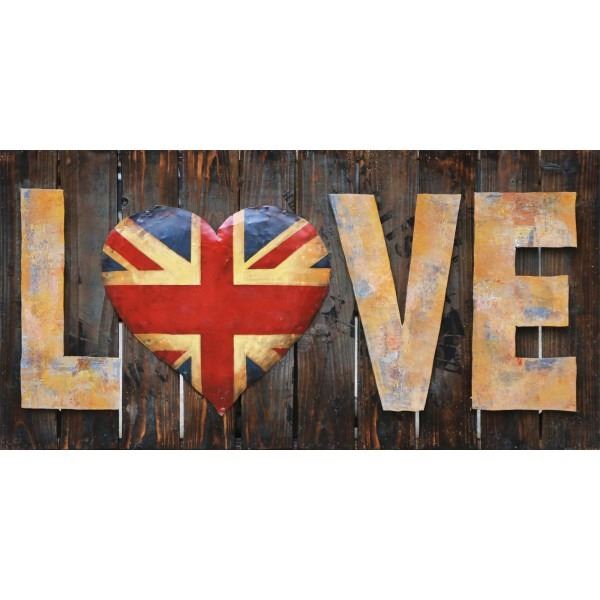 3-Dimensional Love Painting Wall Mount Metal Art
