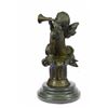 Image 2 : Cherub Trumpet Musician Artist Angel Bronze Statue