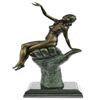 Image 1 : Modern Art Girl Sitting on Hand Bronze Sculpture