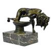 Image 4 : Nude Girl on Toilette Bronze Sculpture