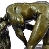 Image 7 : Nude Girl on Toilette Bronze Sculpture
