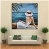 Image 3 : Woman Sun Bathing Three Dimensional Oil Painting Wall Mount Metal Art