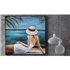Image 4 : Woman Sun Bathing Three Dimensional Oil Painting Wall Mount Metal Art
