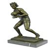 Image 1 : Rugby Football Player Bronze Sculpture on Marble Base Statue