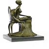 Image 2 : A Maiden Sitting on A Chair Bronze Sculpture