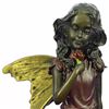 Image 2 : Valentine Angel Holding Flower Bronze Figurine