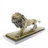 Image 1 : African Lion Bronze Sculpture on Marble Base Figure