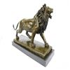 Image 3 : African Lion Bronze Sculpture on Marble Base Figure