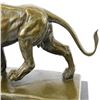 Image 7 : African Lion Bronze Sculpture on Marble Base Figure
