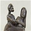 Image 2 : Skeleton Embracing Nude Nymph Bronze Sculpture