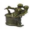 Image 3 : Skeleton Holding Nude Nymph Bronze Sculpture