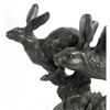 Image 4 : Two Running Hare Bronze Figurine